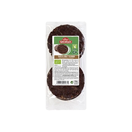 Tortitas de Arroz con Algarroba Bio, 100g.