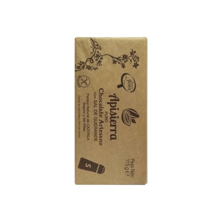 Chocolate puro artesano con sal "Sin Gluten", 115g.