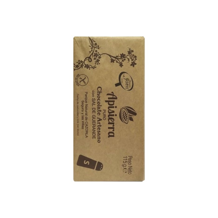 Chocolate puro artesano con sal "Sin Gluten", 115g.