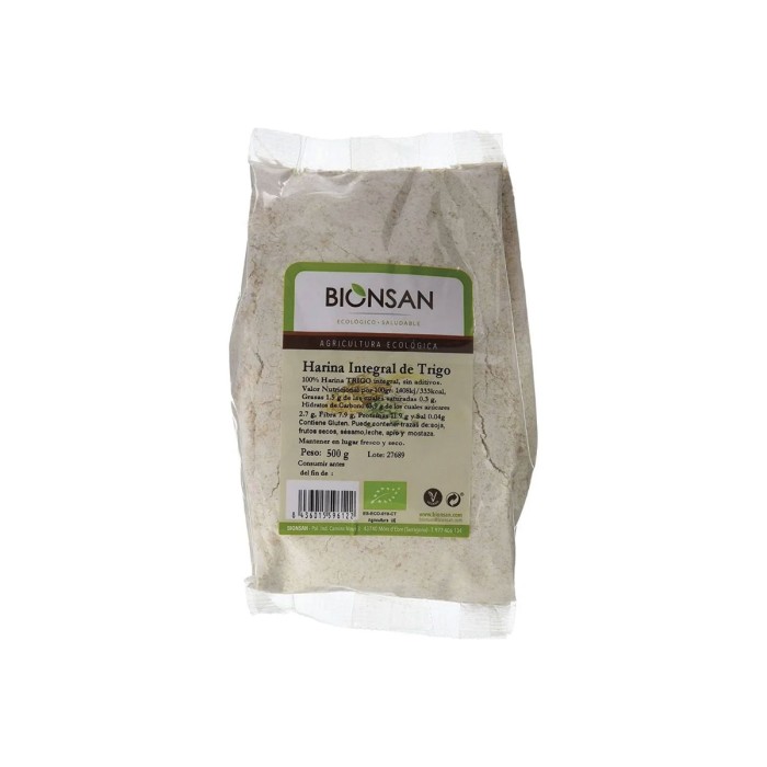 Harina de Trigo Integral Ecológica, 500g.