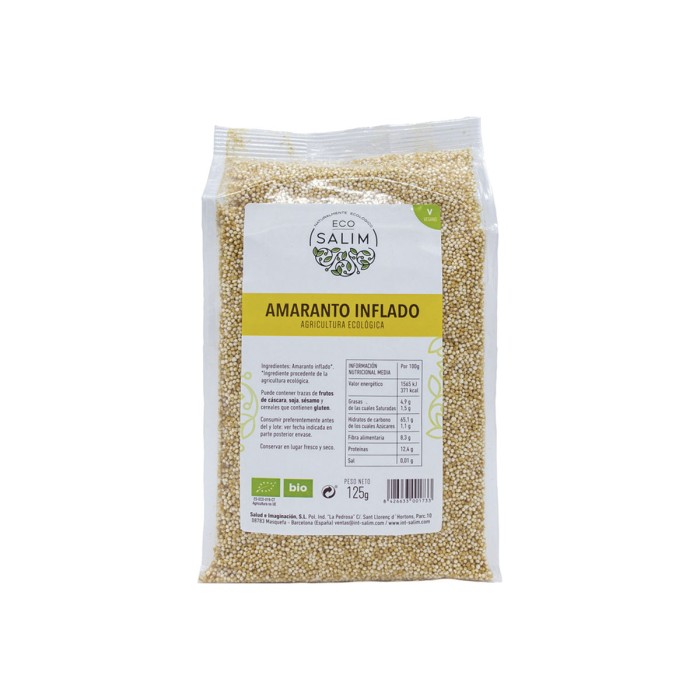 Amaranto Hinchado Ecológico, 125g.