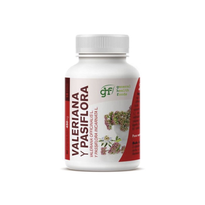 Valeriana y Pasiflora, 90 Comprimidos 450mg. 1