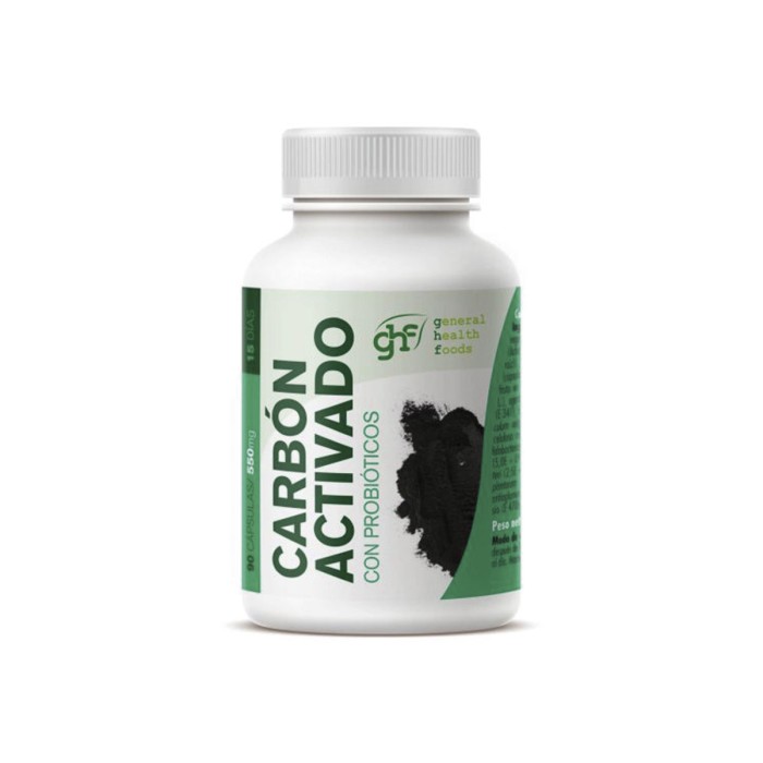 Carbón Activo, 90 Cápsulas de 550mg. 1