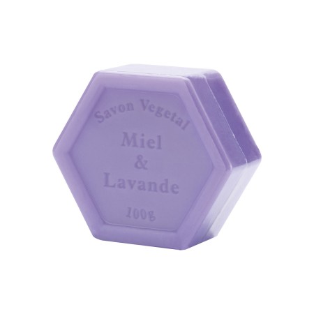 Jabón Hexagonal de Miel y Lavanda, 90g.
