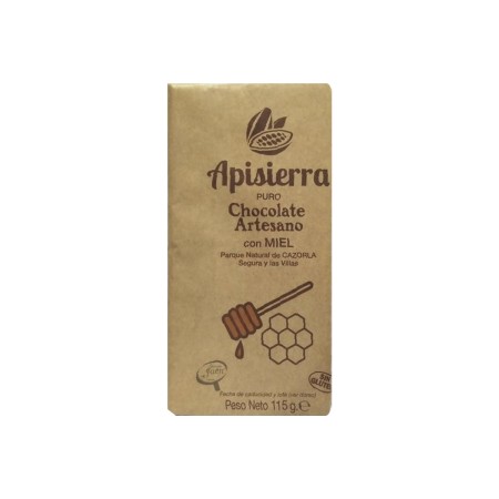 Chocolate puro artesano con miel "Sin Gluten", 115g.