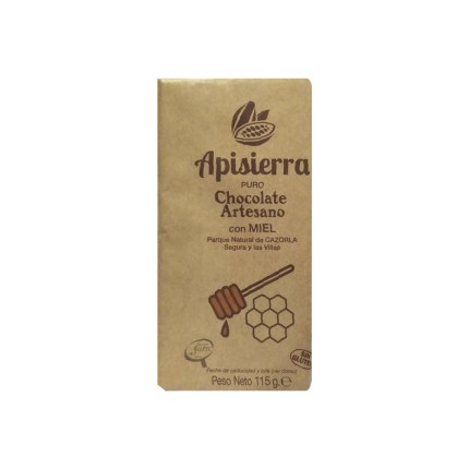 Chocolate puro artesano con miel "Sin Gluten", 115g.