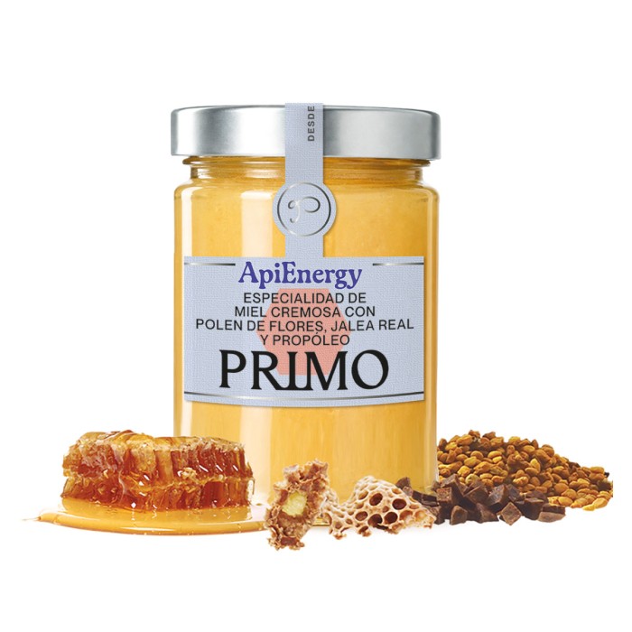ApiEnergy. Especialidad de Miel Cremosa con Polen de Flores, Jalea Real y Propóleo, 450g. 2