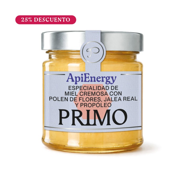 ApiEnergy. Especialidad de Miel Cremosa con Polen de Flores, Jalea Real y Propóleo, 250g. Oferta