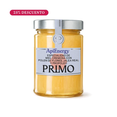 ApiEnergy. Especialidad de Miel Cremosa con Polen de Flores, Jalea Real y Propóleo, 450g. Oferta