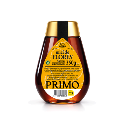 Miel de Flores Mezcla, 350g. Antigoteo Primo