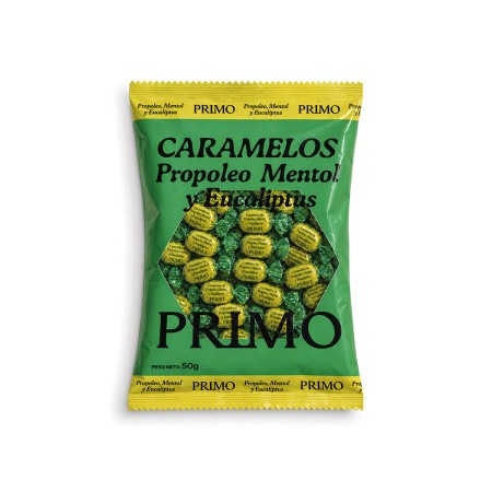 Caramelos de Propóleo, eucaliptus y mentol, 50g. Primo