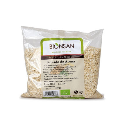Salvado de avena Ecológico, 225g.
