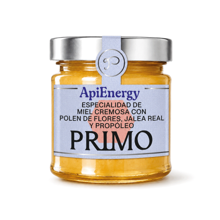 ApiEnergy. Especialidad de Miel Cremosa con Polen de Flores, Jalea Real y Propóleo, 250g. Primo 1