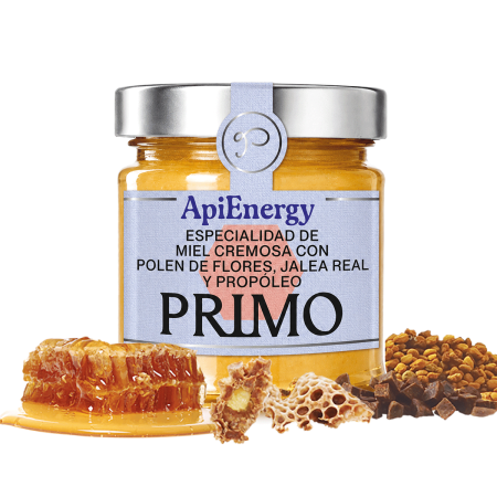ApiEnergy. Especialidad de Miel Cremosa con Polen de Flores, Jalea Real y Propóleo, 250g. Primo 2