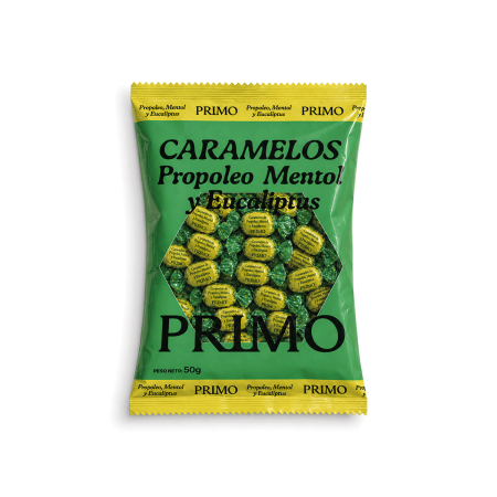 Caramelos de Propóleo, eucaliptus y mentol, 50g. Primo