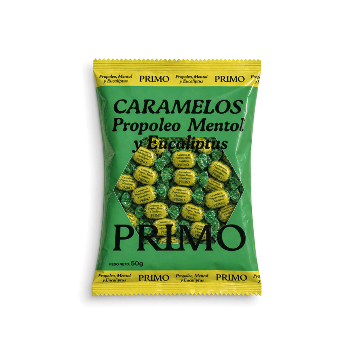 Caramelos de Propóleo, eucaliptus y mentol, 50g. Primo