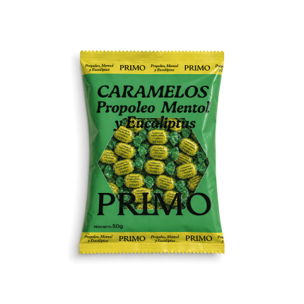 Caramelos de Propóleo, eucaliptus y mentol, 50g. Primo