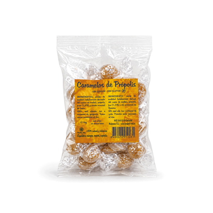 Caramelos de Propóleo Sin azúcar, 75g.