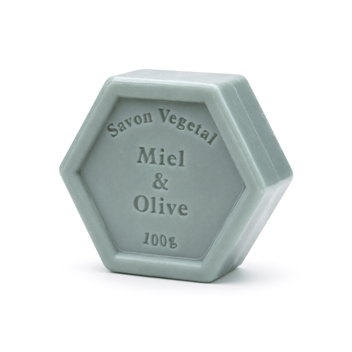 Jabón Hexagonal de Miel y Oliva, 90g.