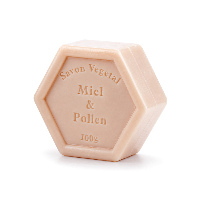 Jabón Hexagonal de Miel y Polen, 90g.
