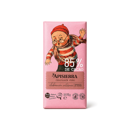 Chocolate puro artesano con 85% Cacao "Sin Gluten", 115g.