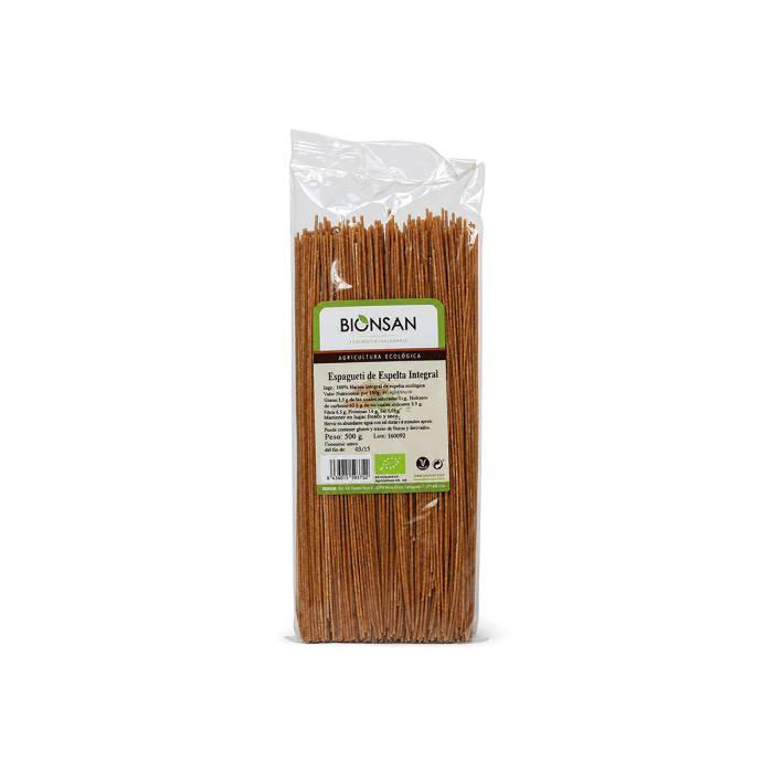 Espaguetis de Espelta integral Ecológico, 500g.