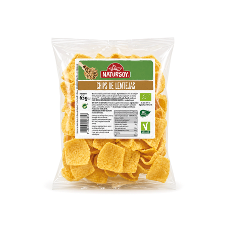 Chips de lenteja Ecológicos, 65g.