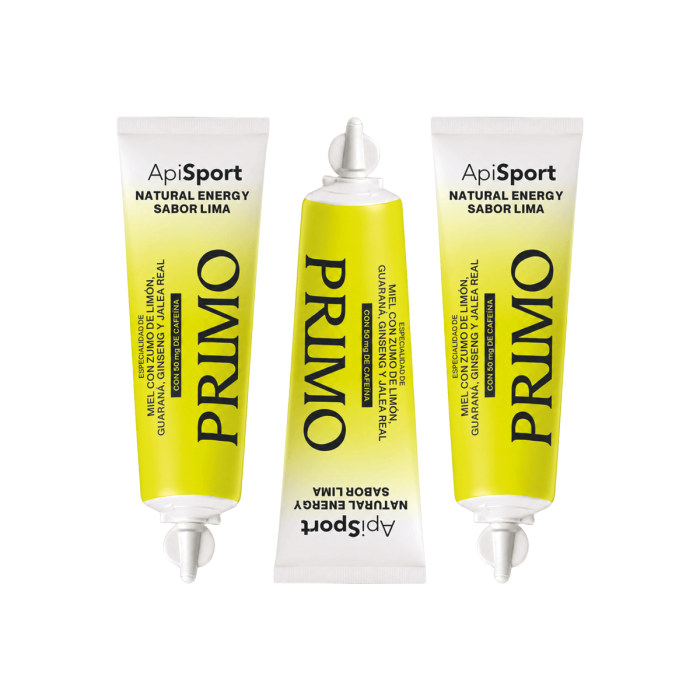 Gel Energético Apisport Sabor Lima, Estuche 3 tubos Primo 3