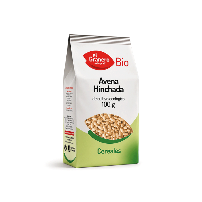 Avena hinchada Bio, 100g.