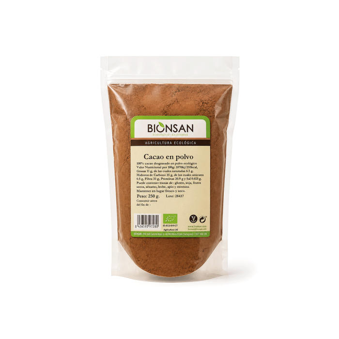 Cacao en polvo Eco, 250g.