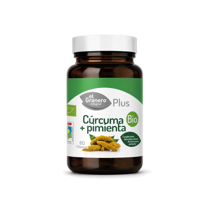 Cúrcuma + Pimienta Bio, 60 Cápsulas de 440mg.