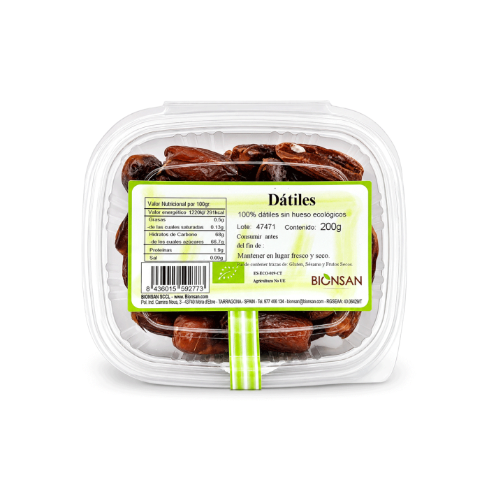 Dátiles sin hueso Eco, 200g.