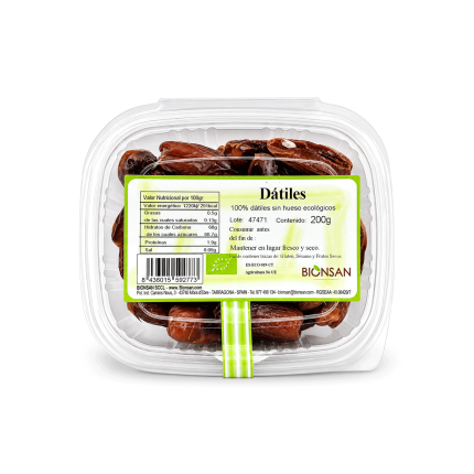 Dátiles sin hueso Eco, 200g.