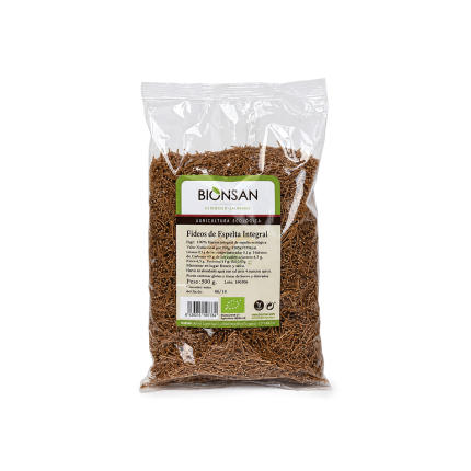 Fideos finos Espelta, 500g.