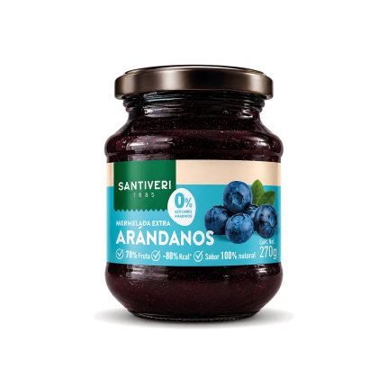 Mermelada de Arándanos 0%  azúcares, 325g.
