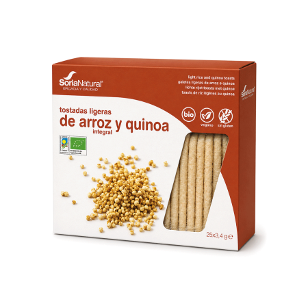 Tostadas arroz y quinoa Sin gluten, 85g.