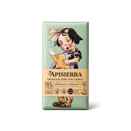 Chocolate puro artesano con Canela "Sin Gluten", 115g.