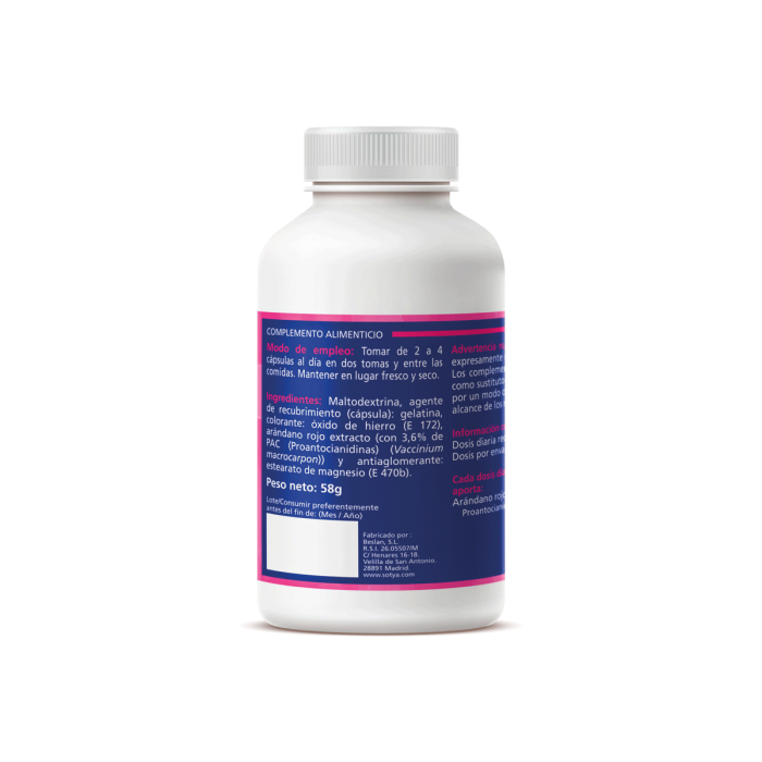 Arándano Rojo Concentrado, 90 Cápsulas de 650mg. 2