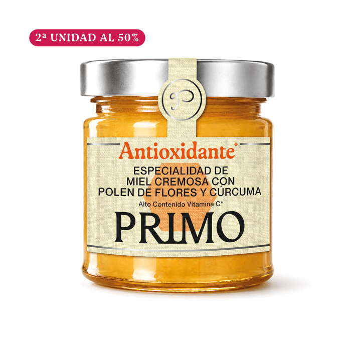 Especialidad de Miel Cremosa con Polen de Flores y Cúrcuma, 250g. Oferta Primo