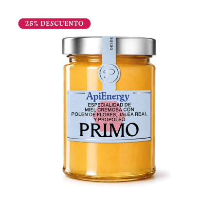 ApiEnergy. Especialidad de Miel Cremosa con Polen de Flores, Jalea Real y Propóleo, 450g. Primo Oferta