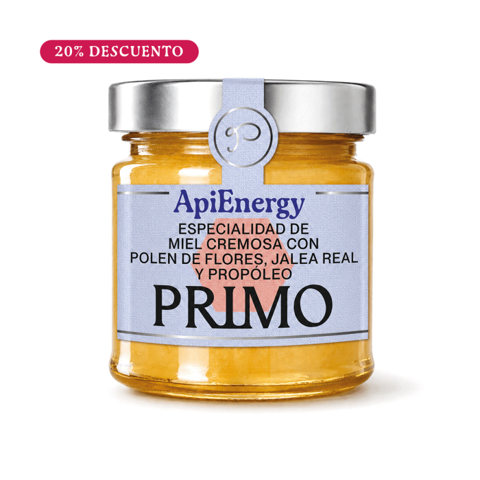 ApiEnergy. Especialidad de Miel Cremosa con Polen de Flores, Jalea Real y Propóleo, 250g. Primo Oferta