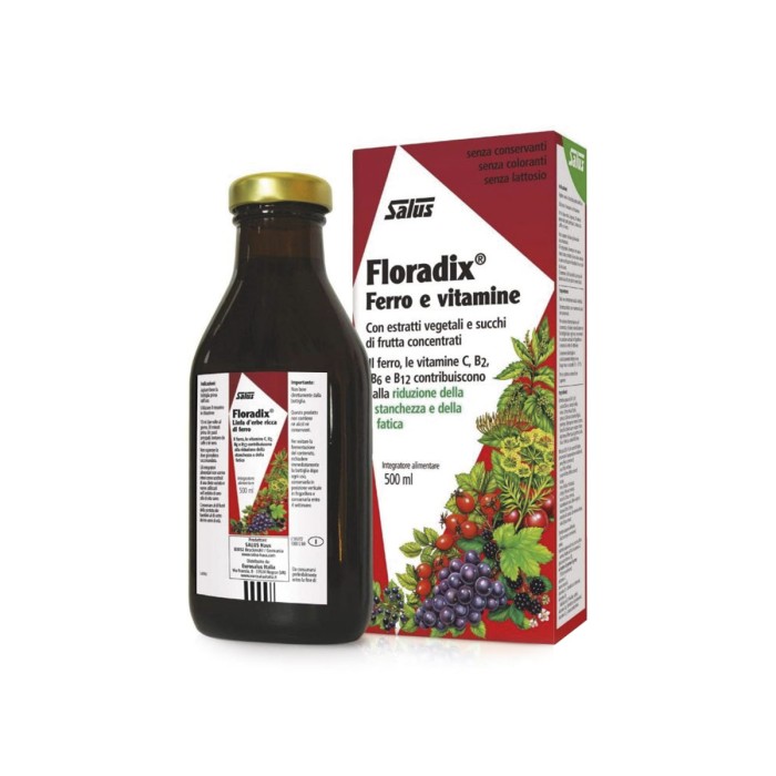 Jarabe Floradix con Hierro y Vitaminas, 500ml.