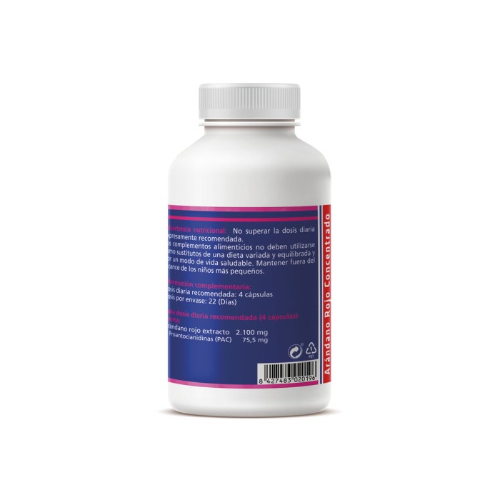 Arándano Rojo Concentrado, 90 Cápsulas de 650mg. 3