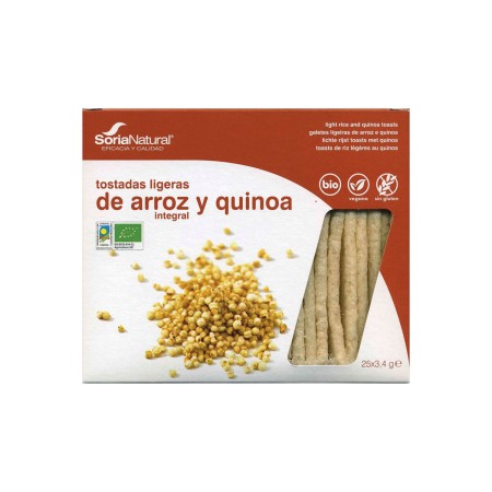 Tostadas arroz y quinoa Sin gluten, 85g.