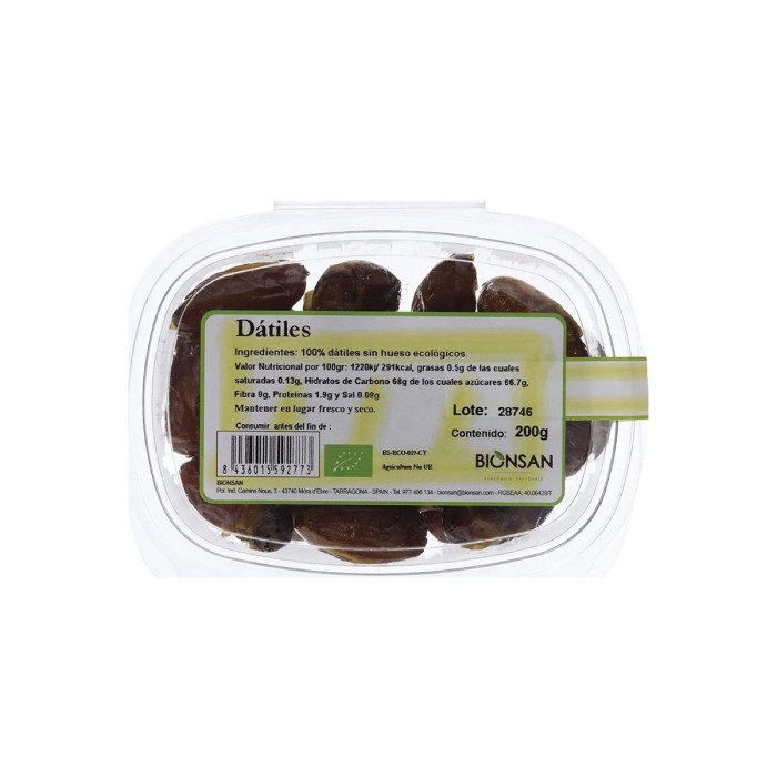 Dátiles sin hueso Eco, 200g.