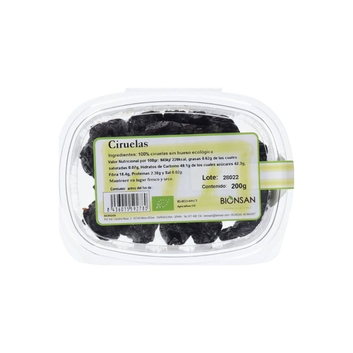 Ciruelas sin hueso Eco, 200g.